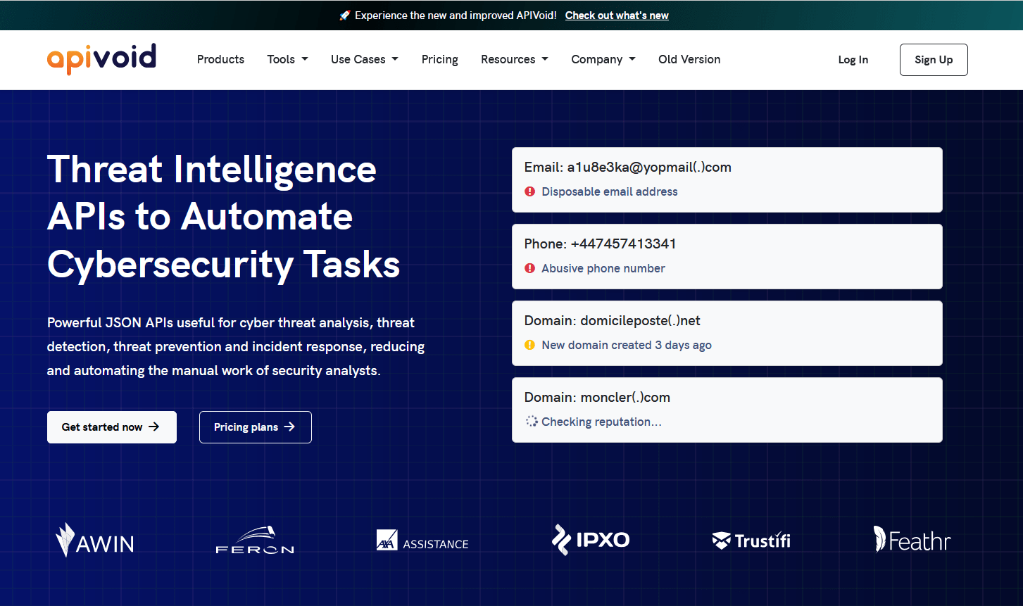 The new APIVoid website released in February 2025